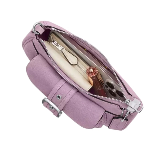 Coach Ashton Mini Suede Light Violet Shoulder Bag - Picture 3 of 13